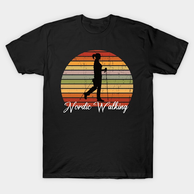 Nordic Walking Retro Laufen T-Shirt by UNKREATIVDESIGNS